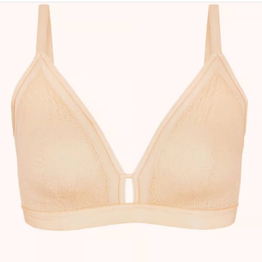 Lively Busty Bralette Size 1 Toasted Almond Beige Smooth Lace - Picture 3 of 9